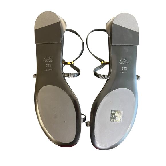 Alexander McQueen NIB Engraved Logo Sandals in Black Size 39.5 - Picture 8 of 13